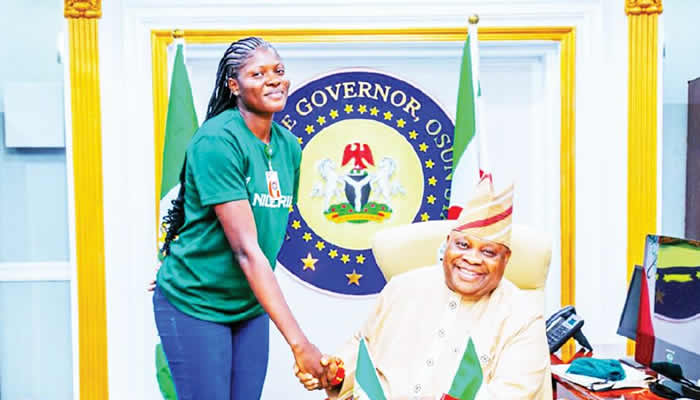Osun governor receives D Tigress star Olawuyi